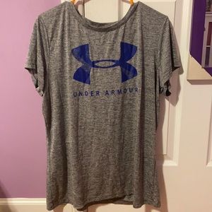 Gray and Blue Under Armour T-Shirt